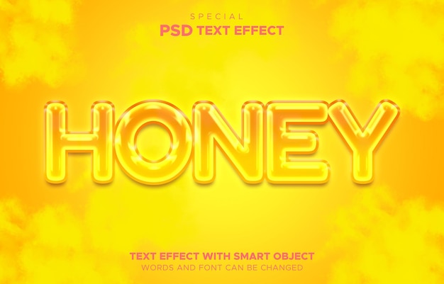 Honey text effect editable smart object