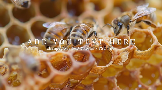 PSD honeycomb with bees