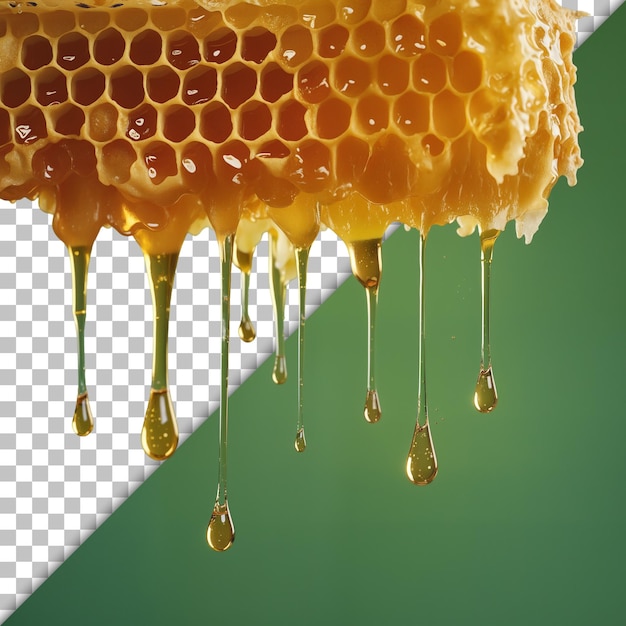 a honeycomb with honey dripping from it is dripping