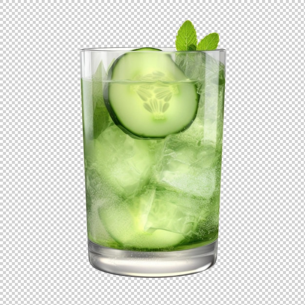 Honeydew Cucumber Cooler cocktail isolated on transparent background Generative AI