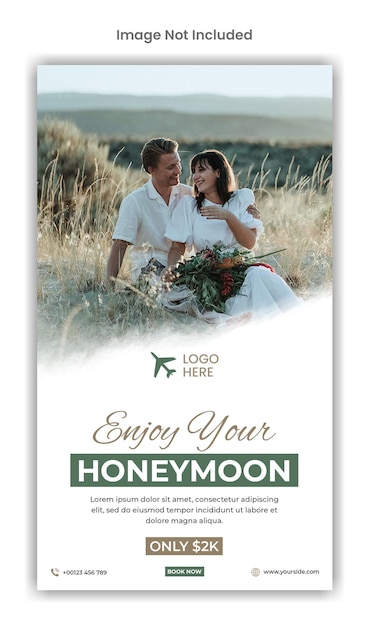 Honeymoon social media instagram story template design