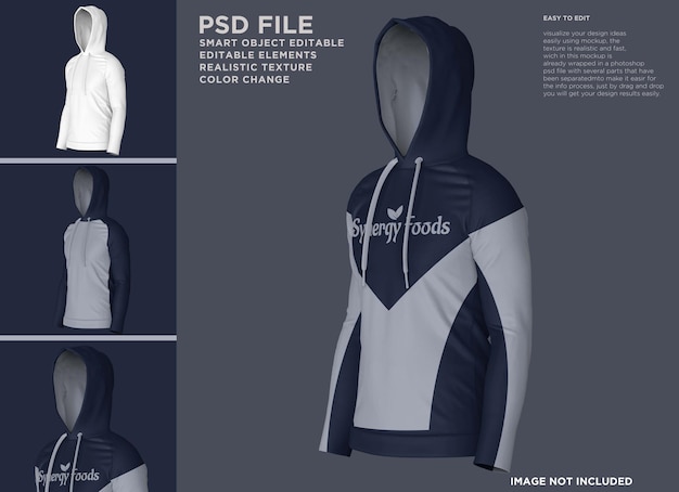 Hoodie Jacket Raglan Mockup