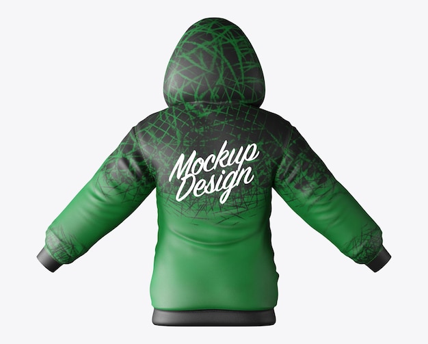 Hoodie Mockup Back View 3d illustration