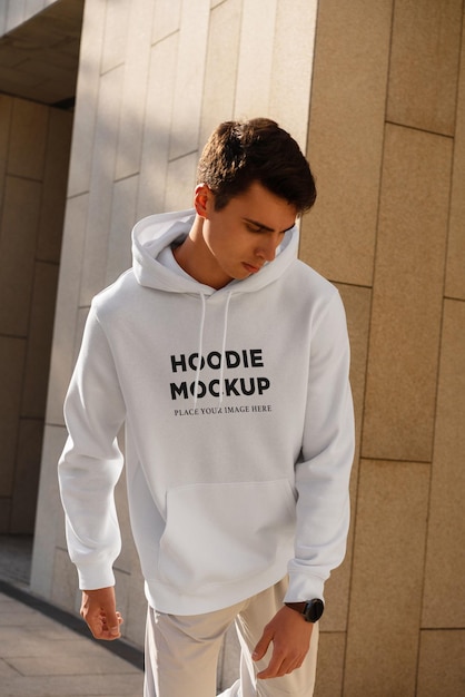 Hoodie MockUp Street Style, Stylish Man