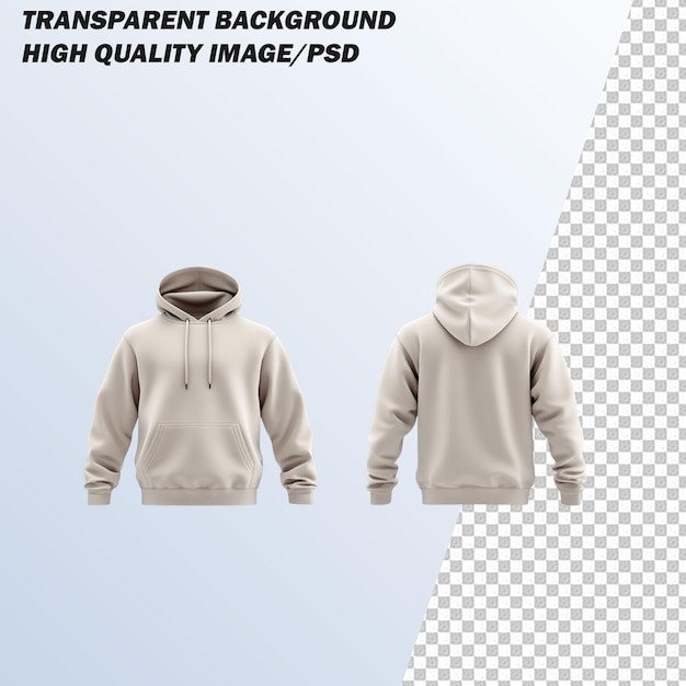 Hoodie Mockup on Transparent Background