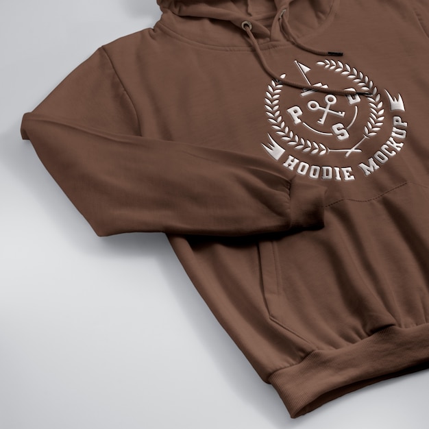 Hoodie with embossed effect logo mock-up