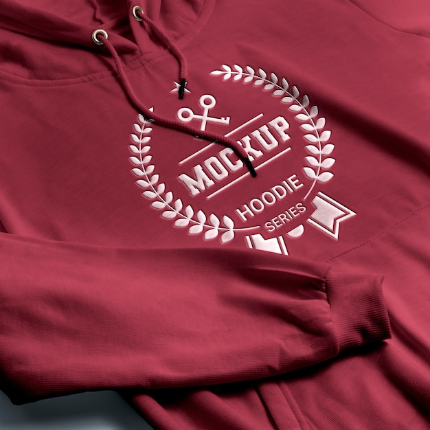 Hoodie with embossed effect logo mock-up