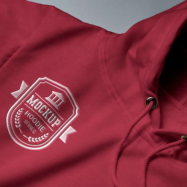 Hoodie with embossed effect logo mock-up