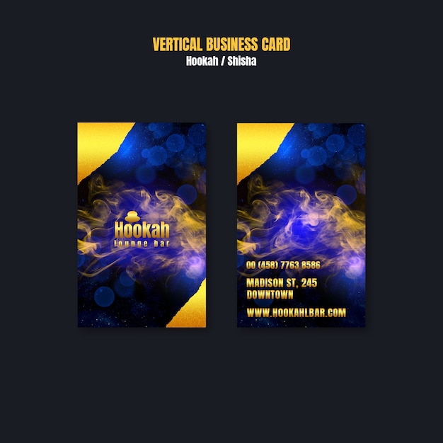 PSD hookah cbusiness card template design