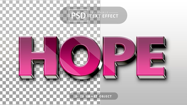 Hope 3d text effect editable