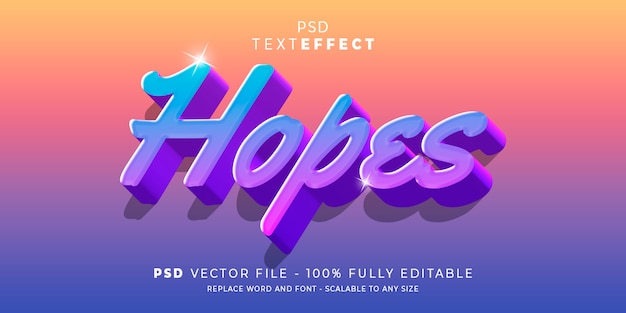 Hopes text and font effect