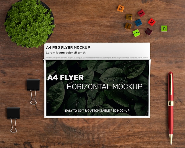 Horizontal a4 flyer mockup