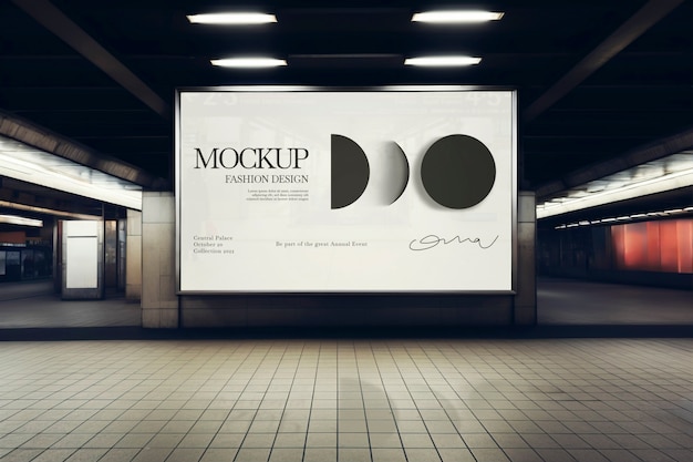 Horizontal banner outdoor advertising  mockup