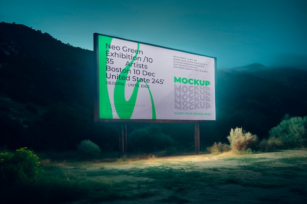 Horizontal banner outdoor advertising  mockup