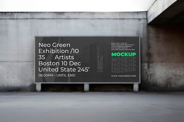 Horizontal banner outdoor advertising  mockup