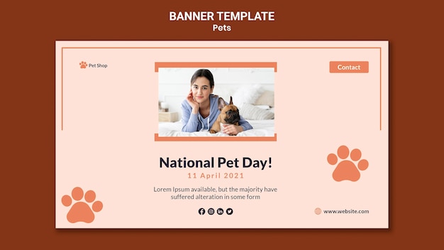 Horizontal banner template for pet adoption