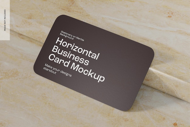 Horizontal Corporate Business Card Mockup, Leaned