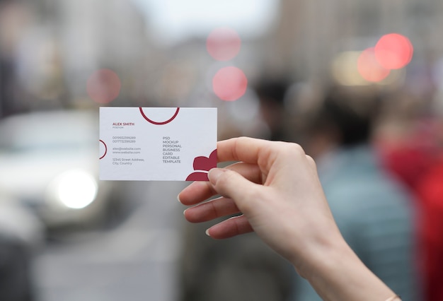 Horizontal modern personal card mockup 