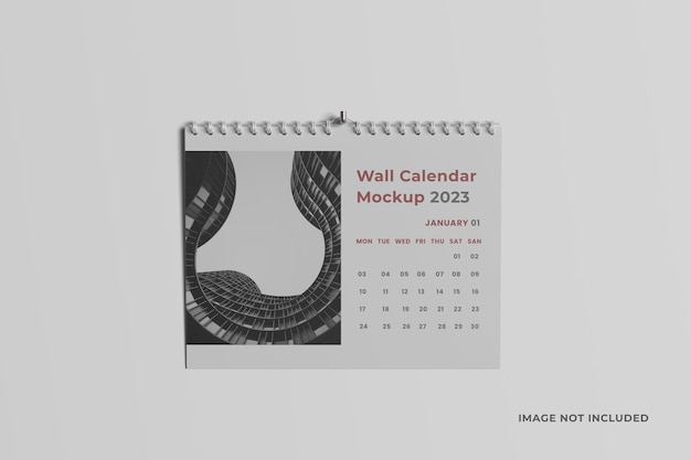 PSD horizontal wall calendar mockup