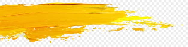 PSD horizontal yellow brush stroke paint texture on isolated background