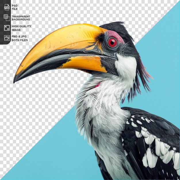 Hornbill bird isolated on transparent background