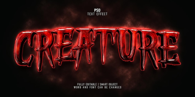 Horror creature halloween theme text effect template