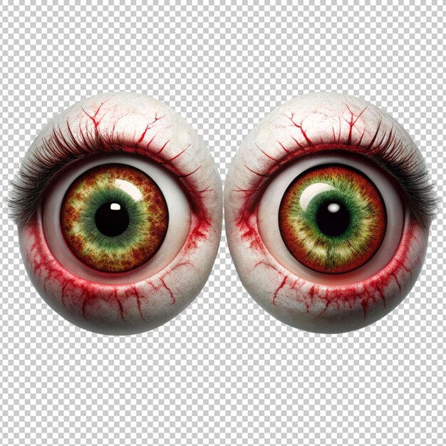 PSD horror eyes isolated isolated on transparent background