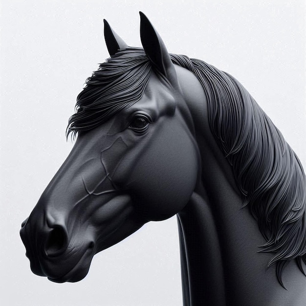 PSD horse animal character as social media avatar template on white backdrop