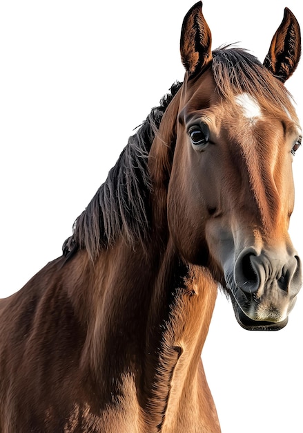 PSD horse close up isolated background generative ai