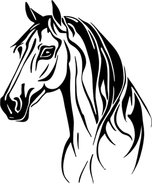 PSD horse face stencil bold minimalist equine design