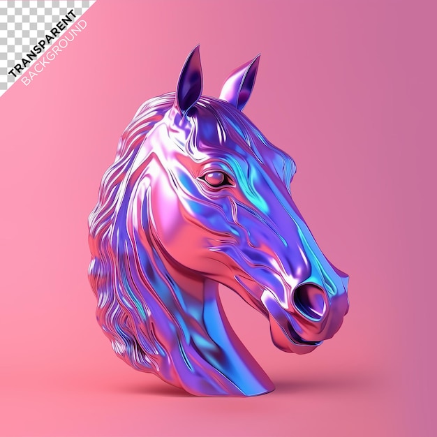 Horse head holographic ilustration