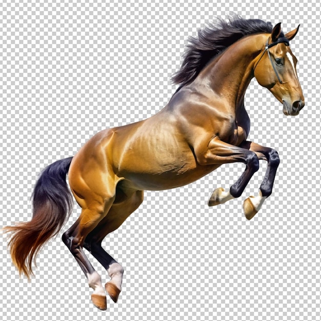 PSD horse is jumping on transperent background