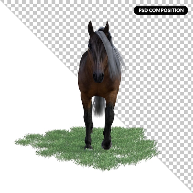 Horse pose isolated premium 3d rendering