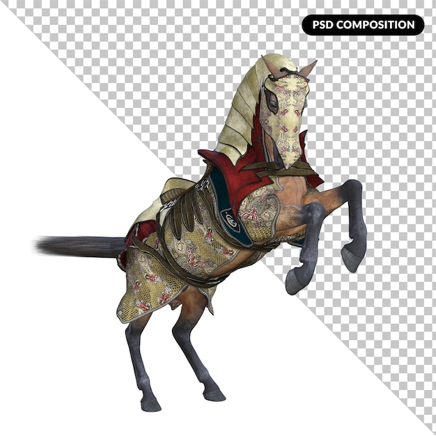 Horse rider isolated 3d