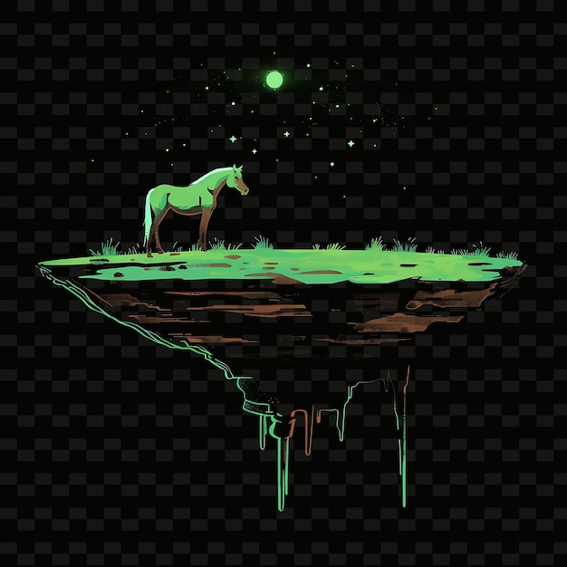 PSD a horse on a rock with green paint on it