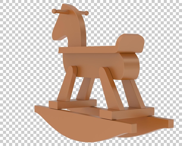 Horse toy on transparent background 3d rendering illustration