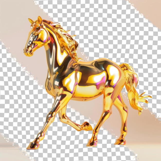 PSD a horse with a gold mane and a black and white background