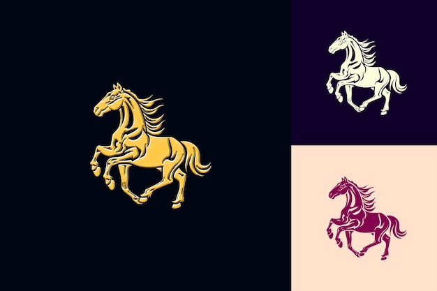 PSD a horse with a gold mane and a gold horse on it