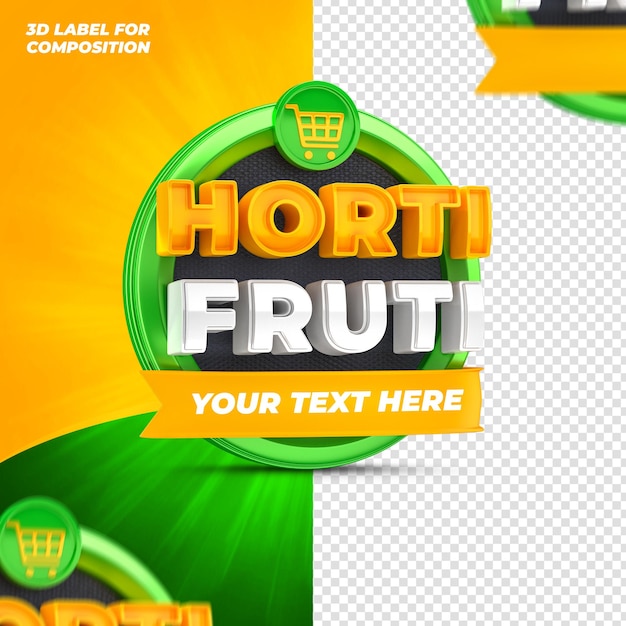 horti fruti with green podium for brazilian campaigns 3d render