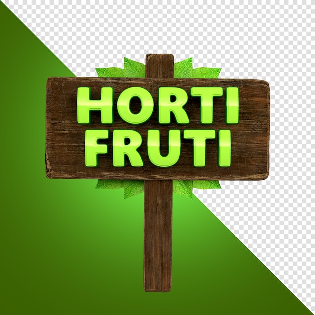 Hortifruti Wood Board 3D render for composition