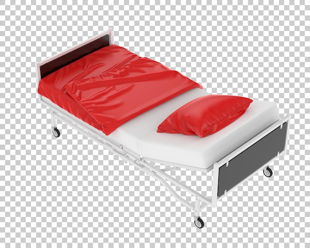 Hospital bed on transparent background 3d rendering illustration