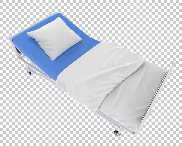 Hospital bed on transparent background 3d rendering illustration