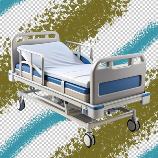 PSD hospital bed on transparent background