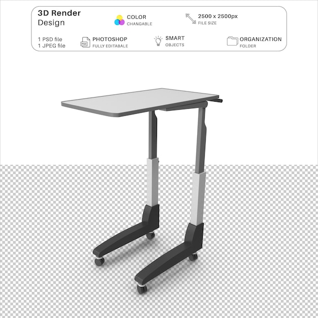 Hospital Bedside Table 3D Modeling PSD File