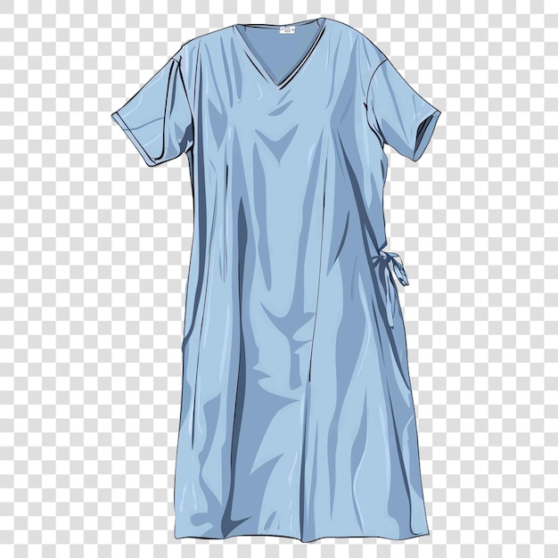 PSD hospital gown transparent background vector elementon transparent background