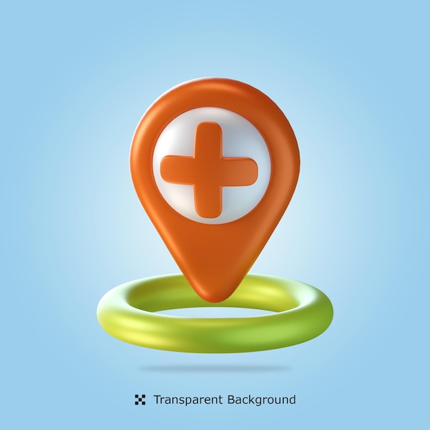 Hospital Location 3d icon illustration