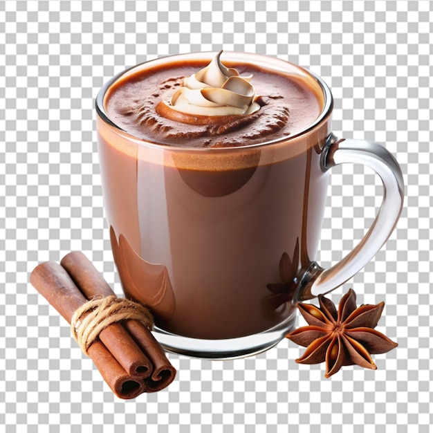 PSD hot chocolate isolated on transparent background