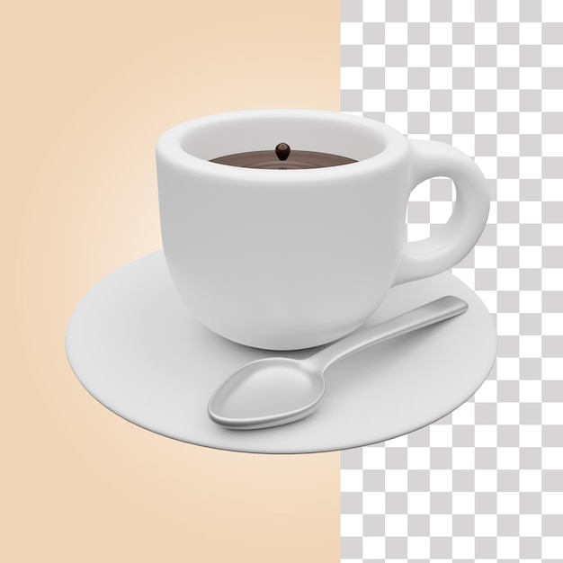 Hot Coffee Cup 3D Icon