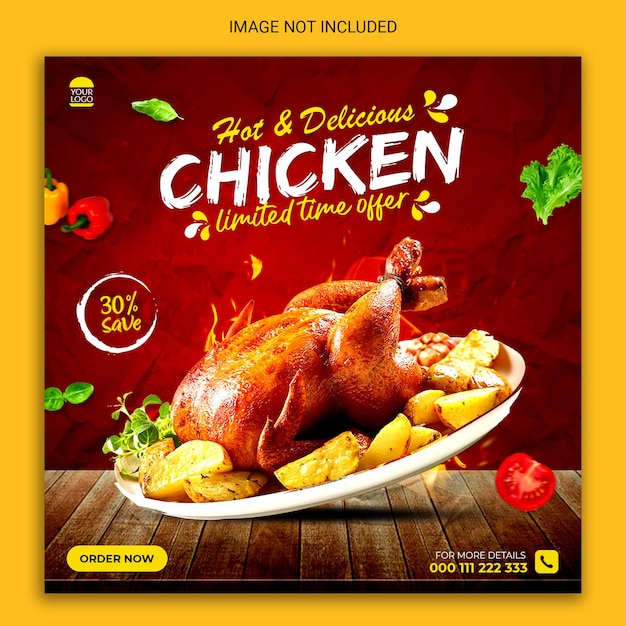 hot and delicious chicken social media post