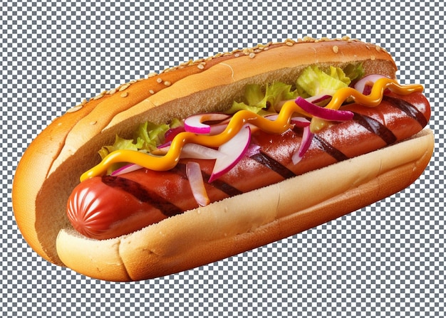 a hot dog with ketchup mustard and onions on a bun